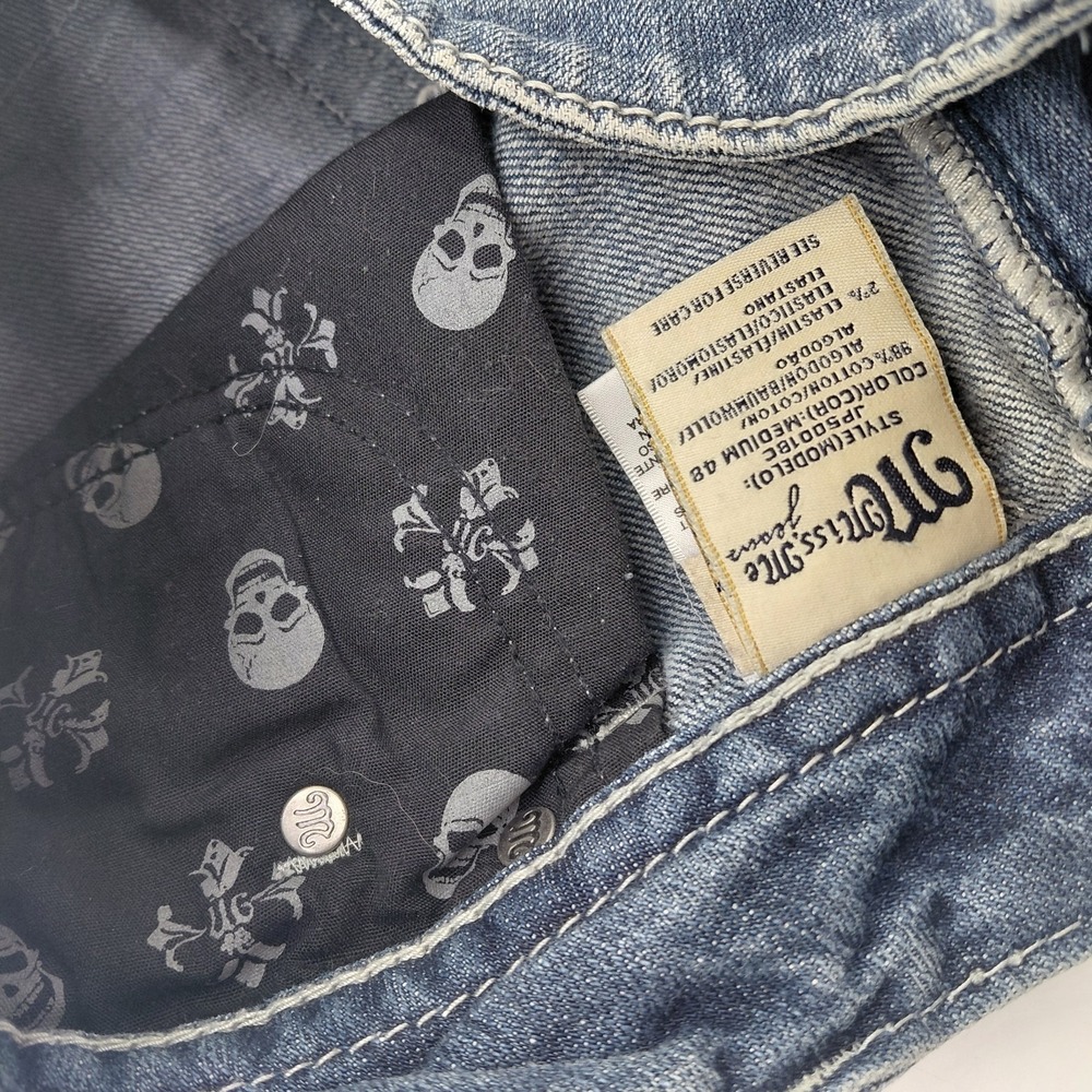 Miss Me Denim Brand Cut Off Shorts Womens 29 Distressed Ripped Bling Skull - Picture 5 of 9